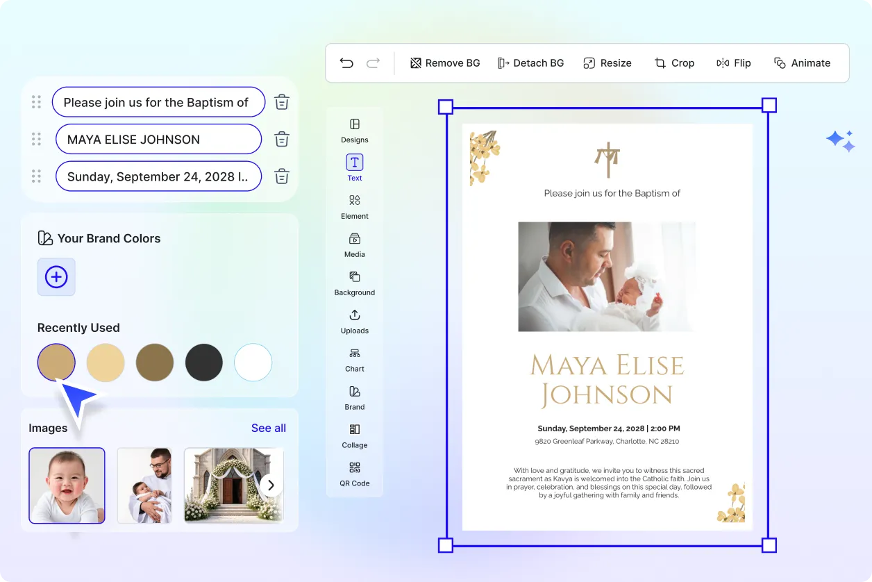 Free AI Baptism & Christening Invitation Generator, Free Online Invitation Maker